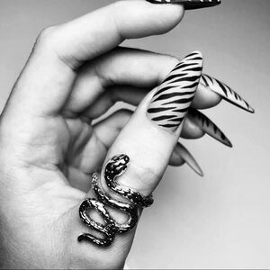 Silver Antiqued Textured Snake Adjustable Open Band Wrap Ring Jewelry NEW